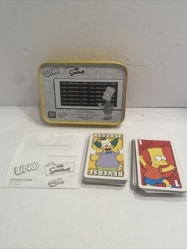 Vintage the SIMPSONS 2002 UNO Special Edition CARD GAME Collectors Tin Complete - Picture 2 of 2