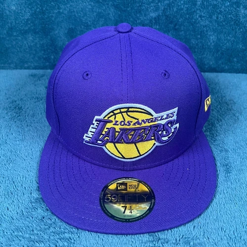 New Era 59Fifty Los Angeles Lakers Classic Purple Fitted Hat 7 1/4 New