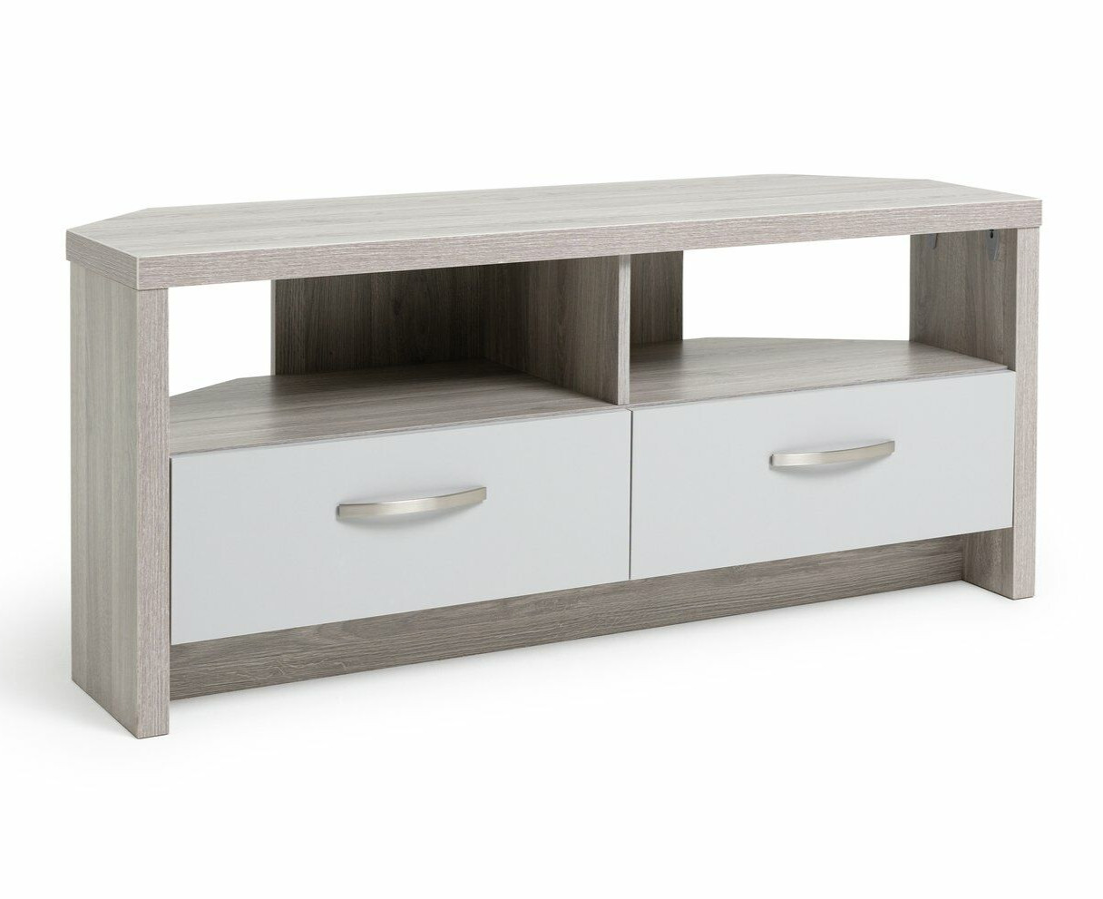 Home Venice 2 Drawer Large Corner TV Unit Gre...