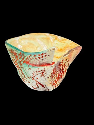 Studio Art Pottery Sylvia Fugmann Clay Bowl Extremely Unique Rare Piece