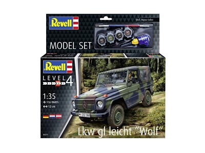 Revell Model Set Lkw ''Wolf'' Bundeswehr Modellbausatz mit Basiszubehör - 63277