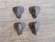 4pcs Vintage cast iron elephant shape cabinet drawer door knobs screen handles