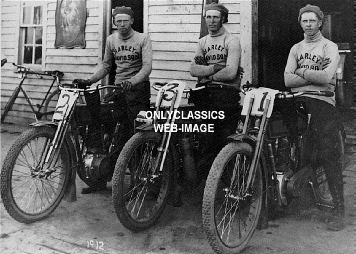 1912 #1-2-3 VINTAGE HARLEY DAVIDSON MOTORCYCLE RACING DAREDEVIL
