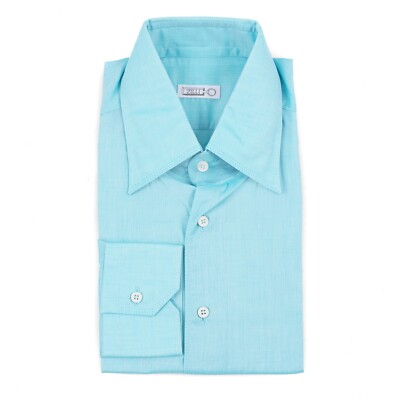 aqua blue dress shirt Zilli Lightweight Cotton with Triple Stitch 15.75 (Eu 40) Satin shirts for men Type-Boot Light Blue Lace Prom Color:Citron