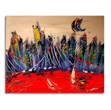 CITYSCAPE  IMPRESSIONIST   Nice ORIGINAL OIL  PAINTING -45YF5795YY