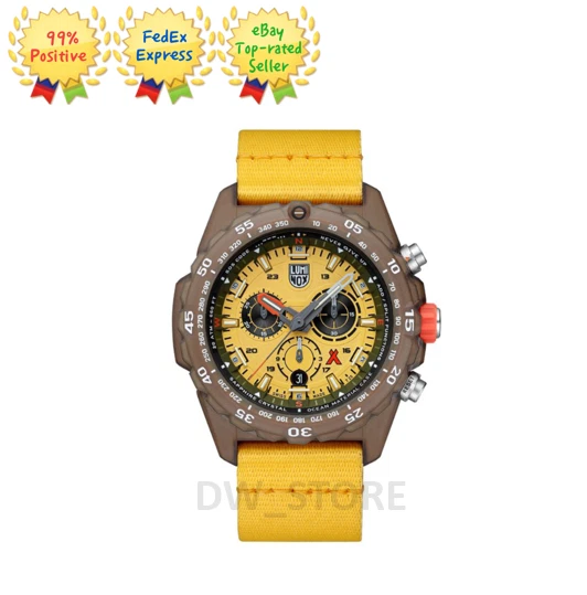Luminox Pacific Diver Chrono 44mm Yellow Rubber Steel Quartz Men s