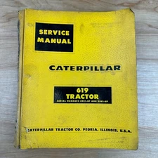 🚜 CAT Caterpillar Service Manual 619 Tractor 1960 Serial #s 89E1-up 90E1-up