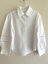 Pretty 5-6 YRS Girl S NORWEGIAN BUNAD BLOUSE SHIRT festdrakt 100 cotton