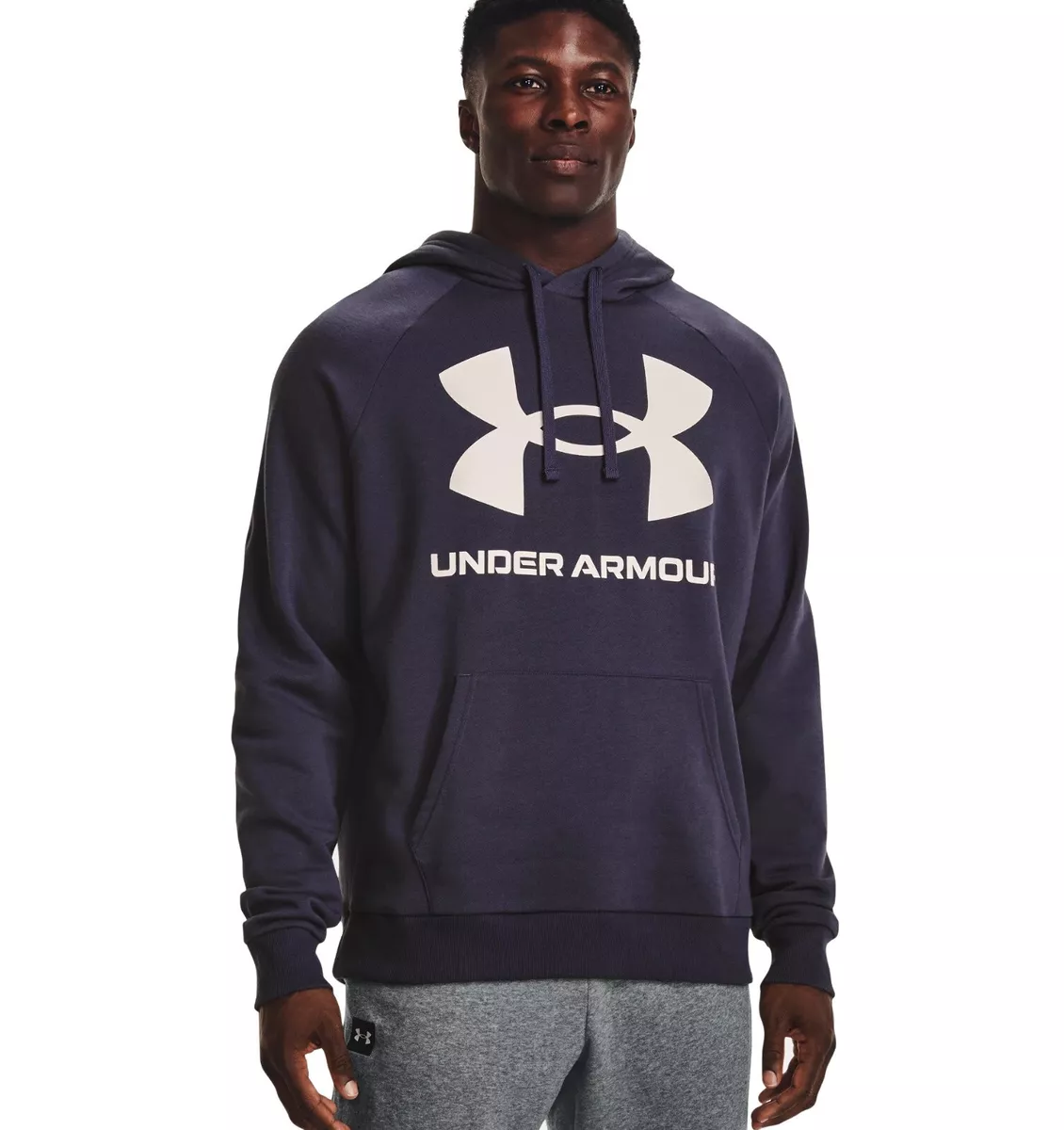 Under Armour Men s UA Rival Fleece Big Logo Hoodie Hoody Sweatshirt 1357093 558