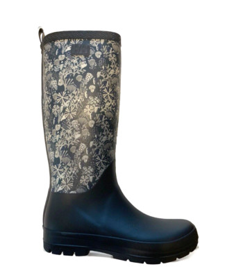 ~ Helly Hansen Madeleine Print Rain Boots Women's US Size 7 Navy Blue Waterproof