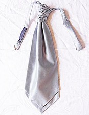 LLOYD ATTREE SMITH GREY SATIN ADJUSTABLE CRAVAT WEDDING RACES FORMAL OCCASSION