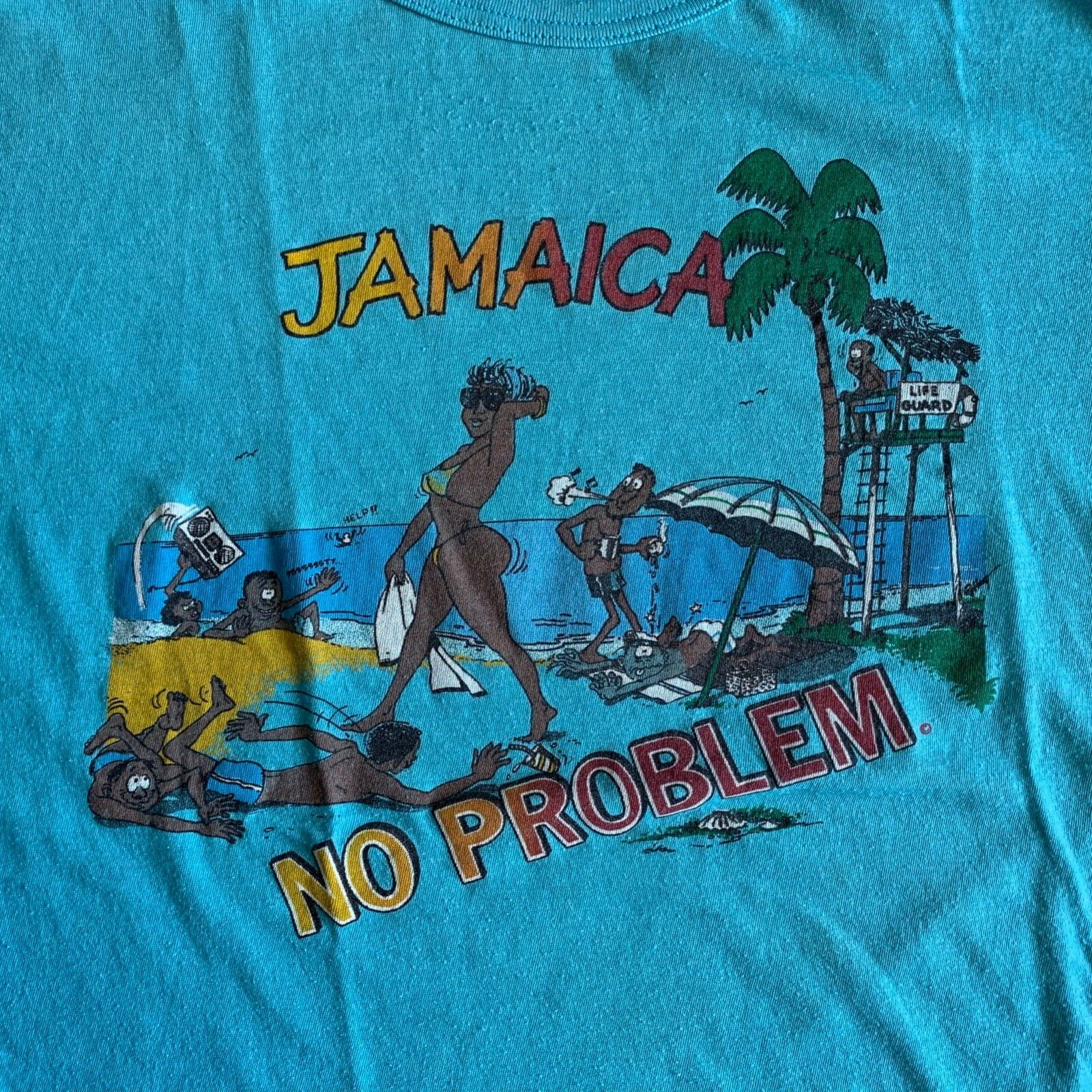 1980s VINTAGE 80s JAMAICA NO PROBLEM SOUVENIR T-SHIRT… - Gem