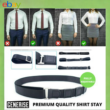 Men Shirt Stay Holder Elastic Garter Suspenders Uniform Non Slip Locking Belt UK