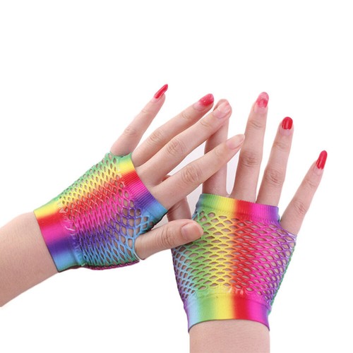 Gants mode élastiques costume fête accessoires résille gants
