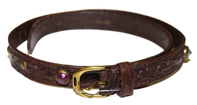 Brown Lauren Womens Polo Gold Ralph Stud Jewelry Bracelet Leather Tooled Stone PlwkuOXiZT