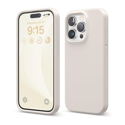 elago Compatible with iPhone 15 Pro Case, Liquid Silicone Full Stone