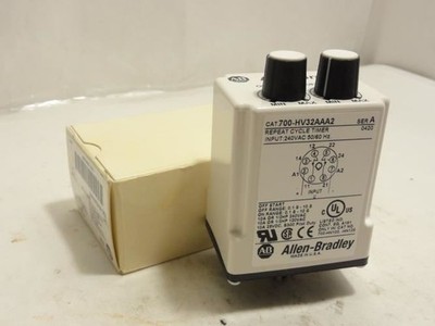 201482 New In Box; Allen-Bradley 700-HV32AAA2 Timer Relay; 0.1s~10s; 10A; 240VAC