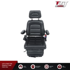 Suspension Adjustable Forklift Tractor Seat Backrest Armrest Safety Belt