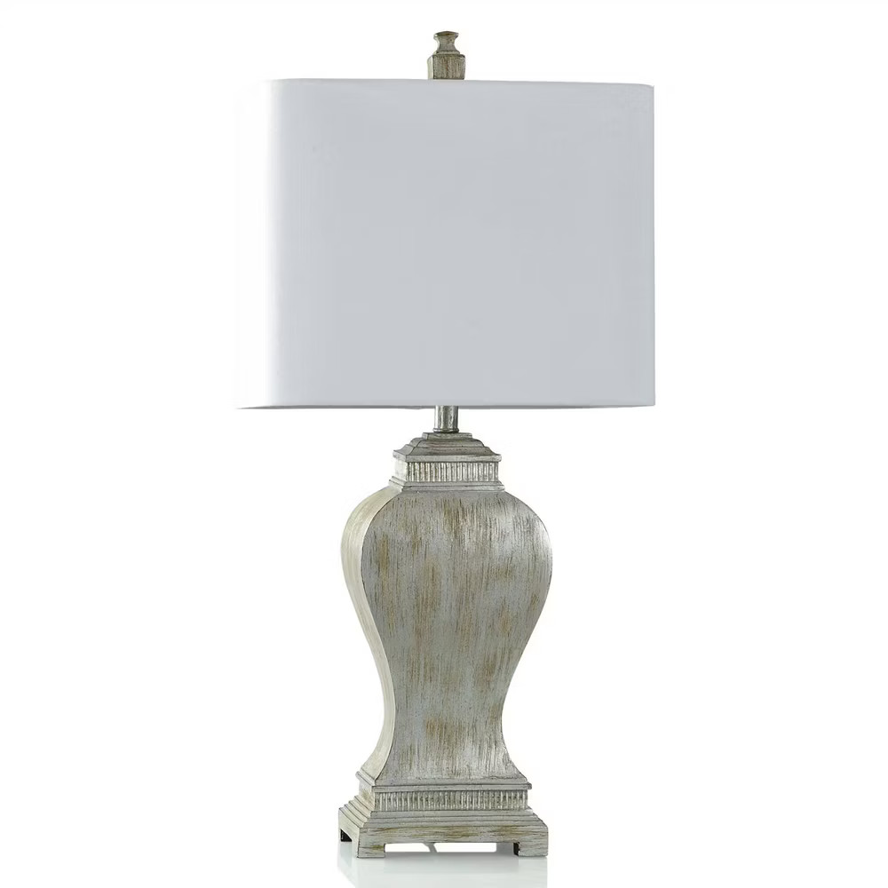 Carme Silver Table Lamp Metallic Brushed Finish - StyleCraft Linen 15890₽