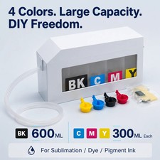 CISS 4 Color Epson HP Canon Sublimation T3170 T3100 T5100 T5170 C5890 C5390