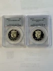 2002-S Silver Proof Kennedy Half and 2002-S Proof Clad Kennedy both PR69DCAM