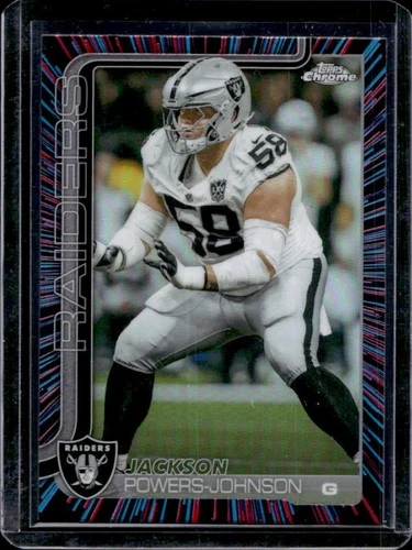 2025 Topps Chrome Jackson Powers-Johnson Neon Pulse Refractor #177 Raiders