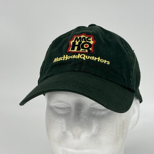 Mac HeadQuarters Hat - VTG Y2K Green StrapBack Baseball Cap EUC - Mac HQ - Picture 2 of 10