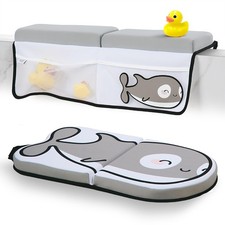 Bath Kneeler and Elbow Rest Pad Set Ergonomic Baby Bath Kneeling Pad with M...