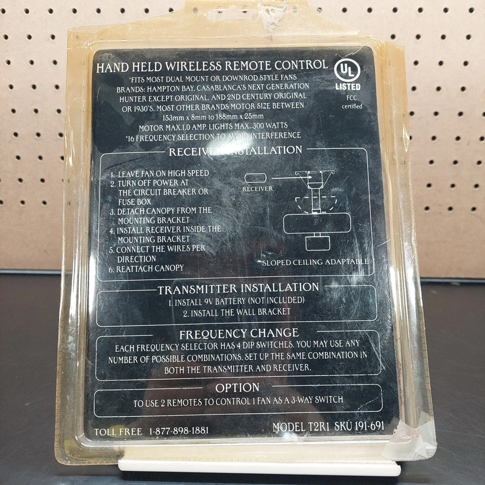 Hampton Bay Ceiling Fan Handheld Wireless Remote Control 191-691 NEW - Image 2 of 2