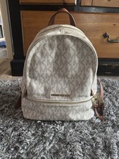 Michael Kors Jaycee Women's Medium Cream/brown Logo Backpack
