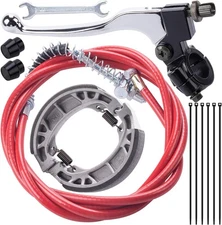 Handle Brake Cable 67 inch Drum Brake Shoe Kit fit for 196cc 200cc Motor-Red
