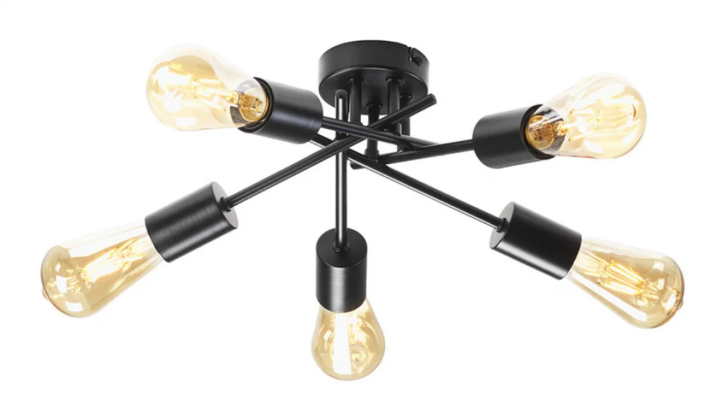 Ceiling Light Black Salla 5 Oaks Lighting 6536/5 SF BK