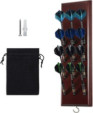 Wall Mounted Darts Holder, Displays 12 Steel/Soft Tip Darts with Bag