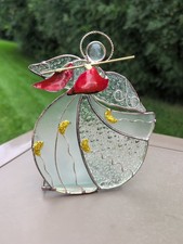 Stained Glass Angel Candle Holder Sun Catcher International Silver Co