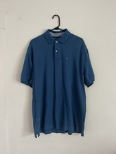 Tommy Hilfiger Polo Shirt Mens Blue Classic Fit Short Sleeve Golf Casual Size XL