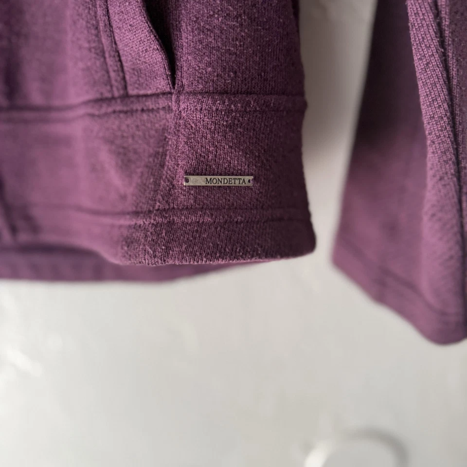 Chaqueta Mondetta para mujer mediana púrpura cremallera completa sudadera con capucha bordada ropa deportiva Foto 2 de 4