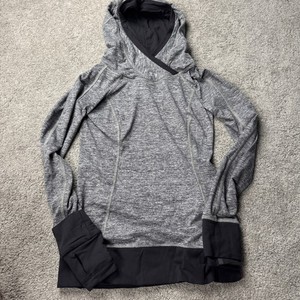 Luluelmon Women's 2 Think Fast Hoodie Black Gray Long Sleeve Pullover