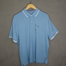 Tommy Hilfiger Polo Shirt XL Light Blue Regular Collared Short Sleeve NEW w FLAW