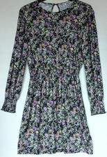Pebble Bay Women's Floral Long Sleeve Skater Style Mini Dress Size 14 VGC