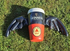 Vintage Guinness Draught Bass Ale Black & Tan Bat Wings Inflatable Bar Display 