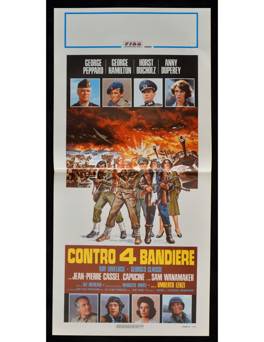Locandina originale film Contro 4 bandiere (1979) - Regia di Umberto Lenzi