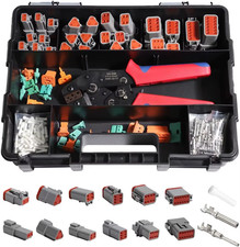 Deutsch Connector Kit with Crimp Tool 2 3 4 6 8 12 Pins Size 16 Stamped Contacts