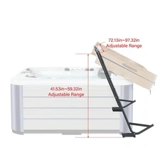 Adjustable Spa Cover Lifter Removal System L72-97" Hot Tub Cover Lift UnderMount
