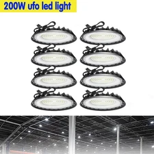 8 Pack 200W UFO Led High Bay Light Commercial Industrial Warehouse Shop Lights