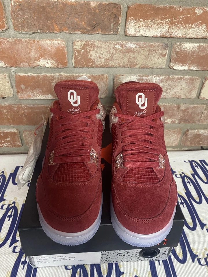 Talla 6 - Air Jordan 4 Retro PE Oklahoma Sooners Nuevo Caja Original Foto 3 de 4