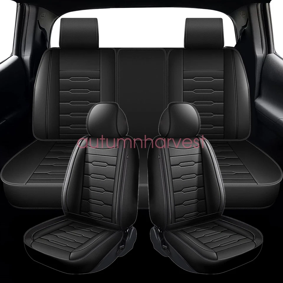 New For BMW E90 E91 E92 3-Series 2006-2011 Car 5-Seat Covers Black Front & Rear Foto 2 de 4