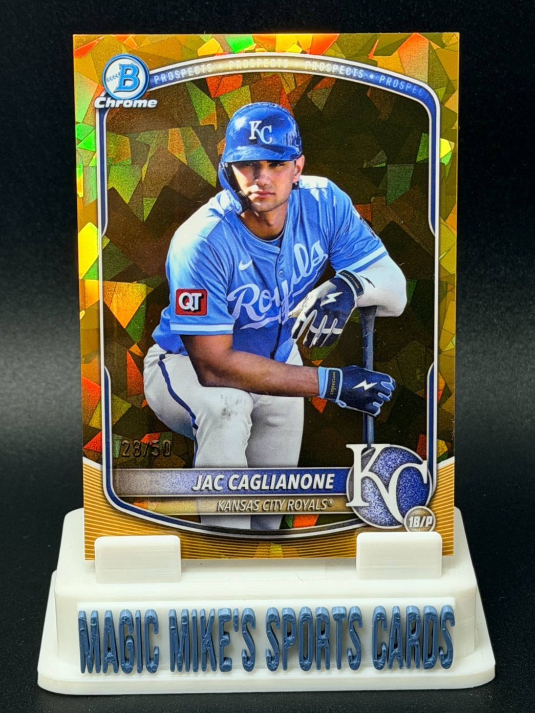 Jac Caglianone 2025 Bowman Chrome Sapphire #BCP-154 Image Variation Gold /50