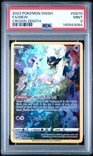 2023 POKEMON SWORD & SHIELD CROWN ZENITH #GG10 FULL ART/MEW PSA 9