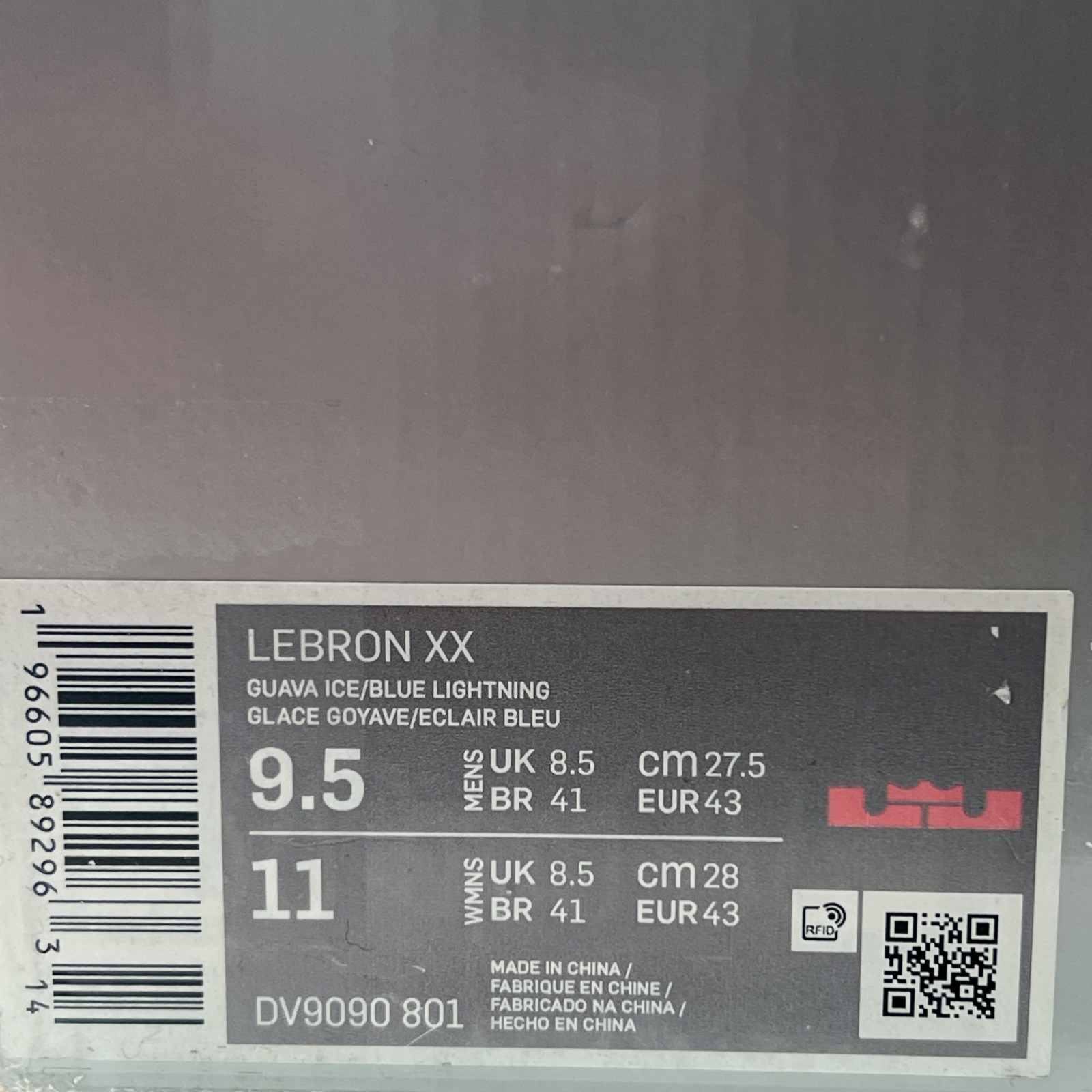 Mens Size 9.5 Nike Lebron XX DV9090 801 Guava Ice/Blue Basketball Shoes NEW thumbnail 7