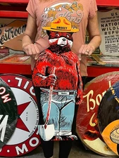 Vintage Style Metal Sign Smokey Bear NOT Porcelain 30x12 Made USA